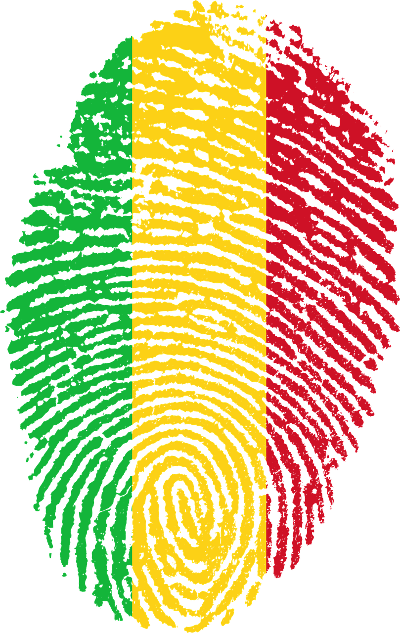 Mali Flag Fingerprint Art PNG Image