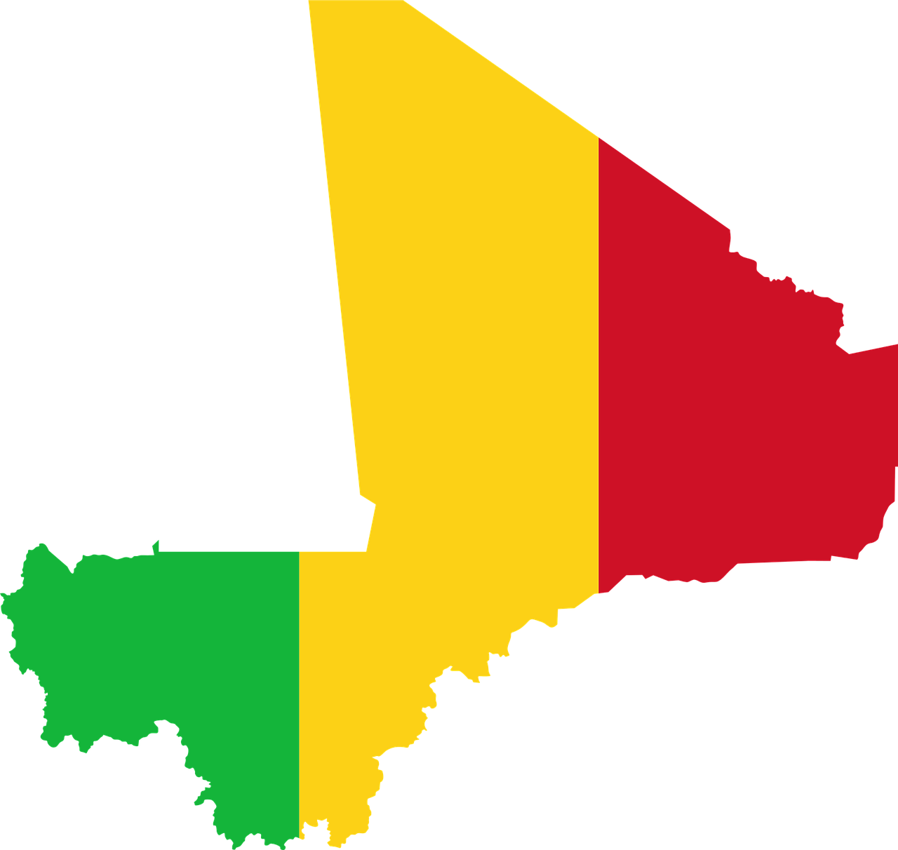 Mali Map Colorful Silhouette PNG Image