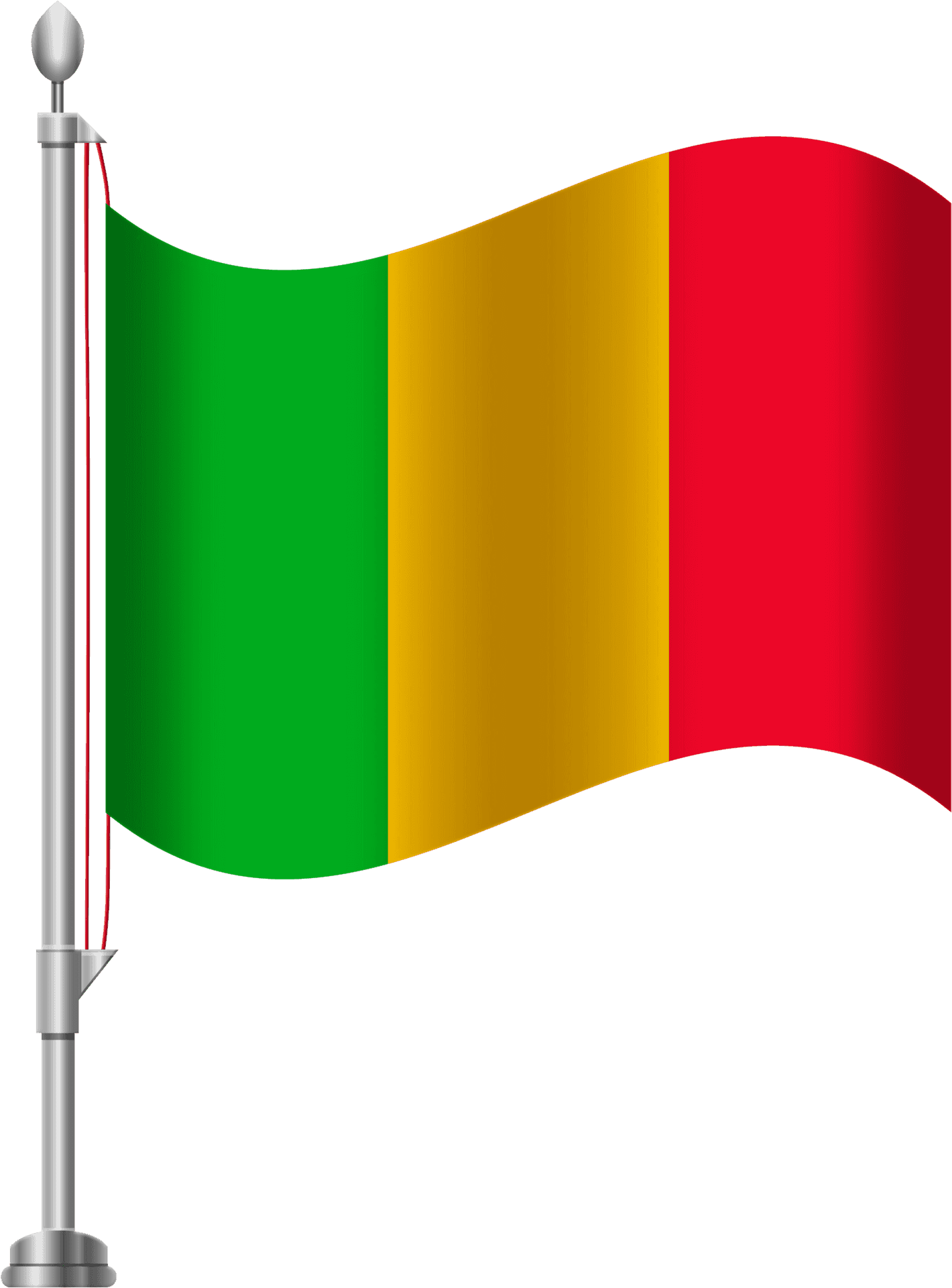 Mali National Flagon Pole PNG Image