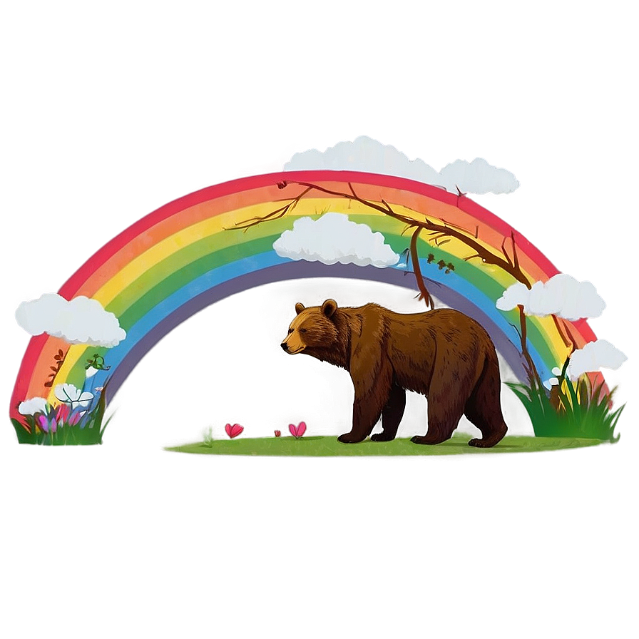 Mama Bear And Rainbow Png 86 PNG Image