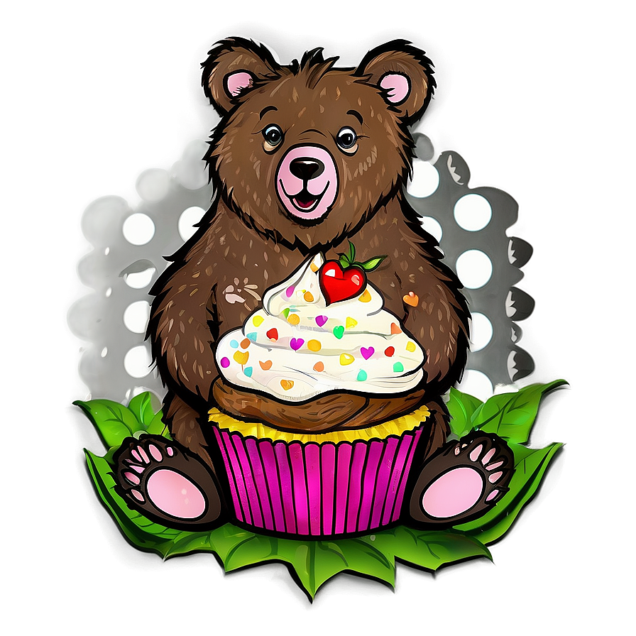 Mama Bear With Cupcake Png 77 PNG Image