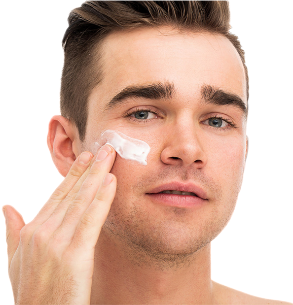 Man Applying Facial Cream PNG Image