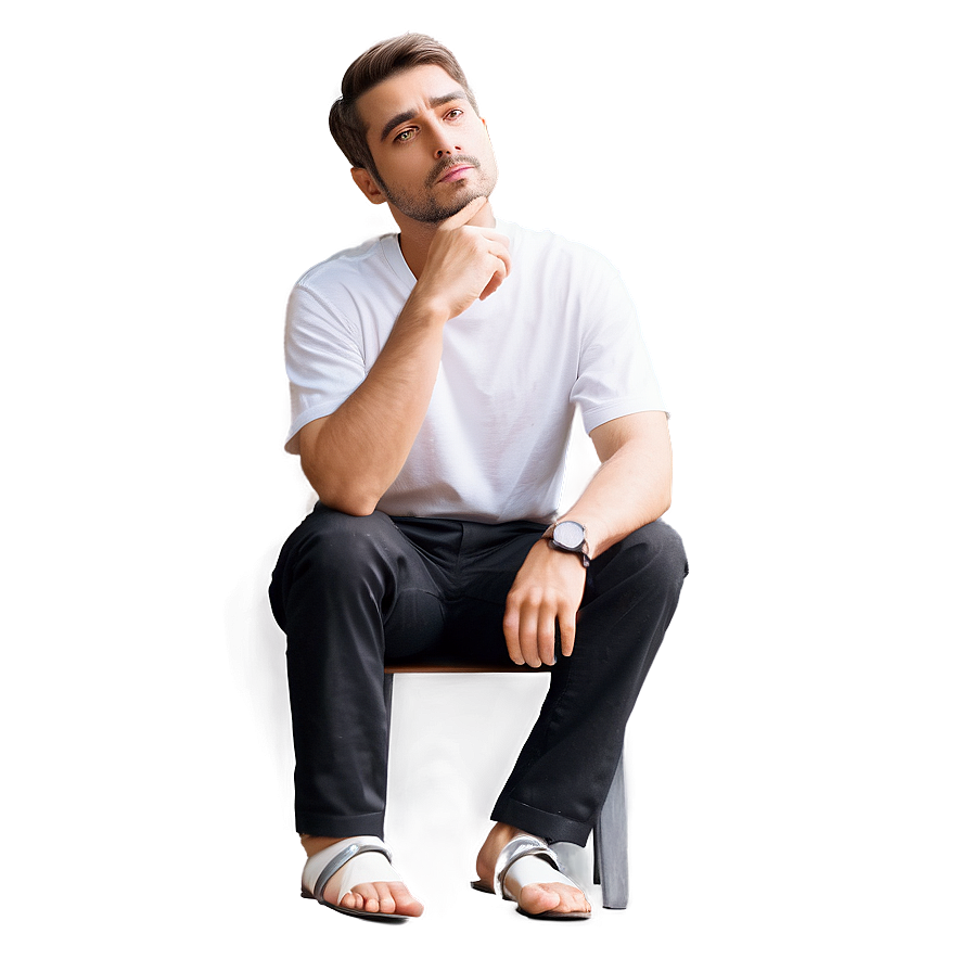 Man Contemplating Decision Png Qyf PNG Image