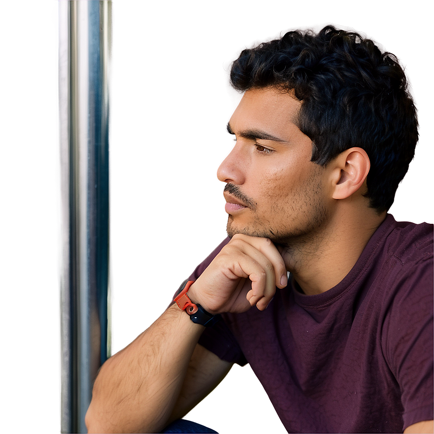 Man Engaging In Deep Thought Png Wxe PNG Image