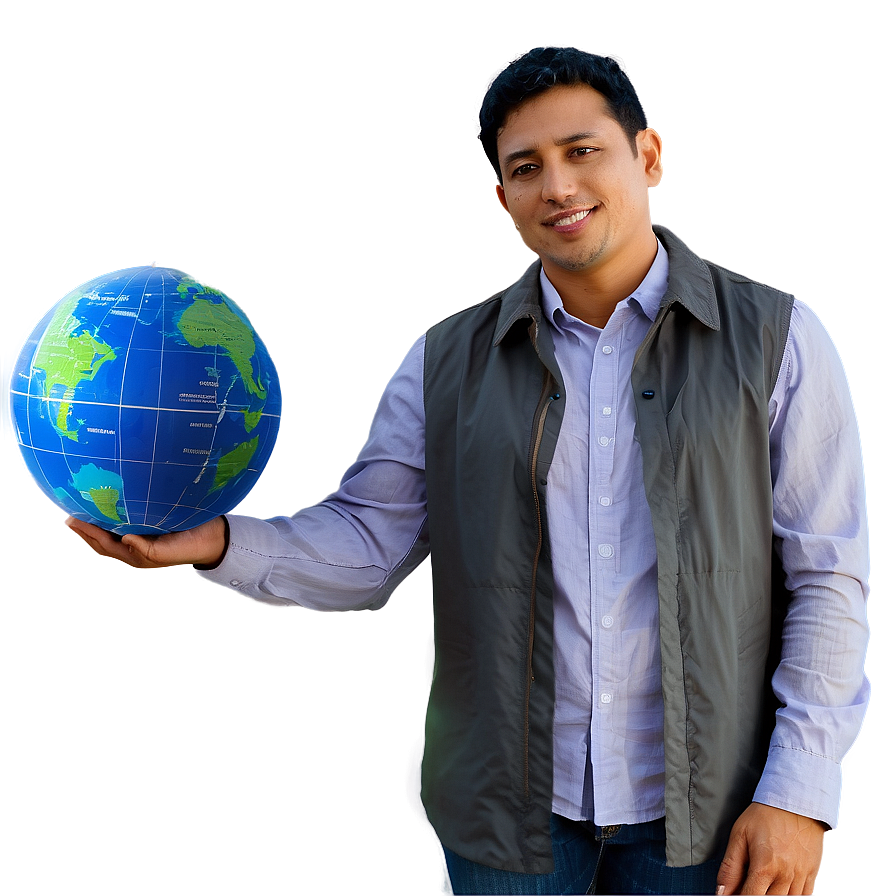 Man Holding Globe Png 28 PNG Image