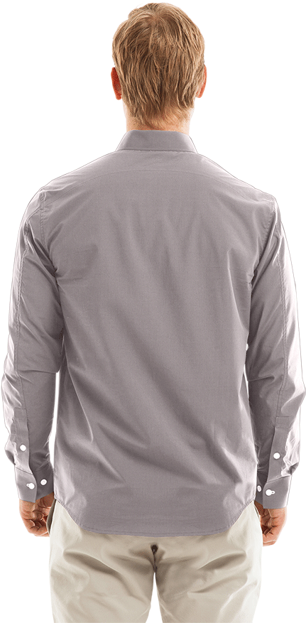 Man In Grey Dress Shirt Back View PNG Image