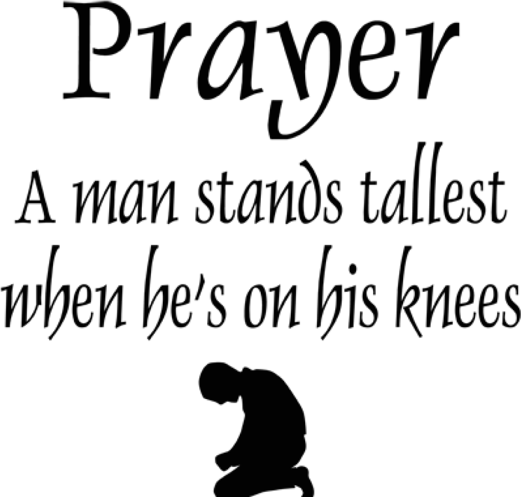 Man Kneelingin Prayer Quote PNG Image