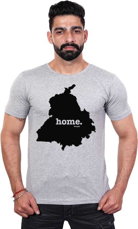 Man Modeling Punjab Home Tshirt PNG Image