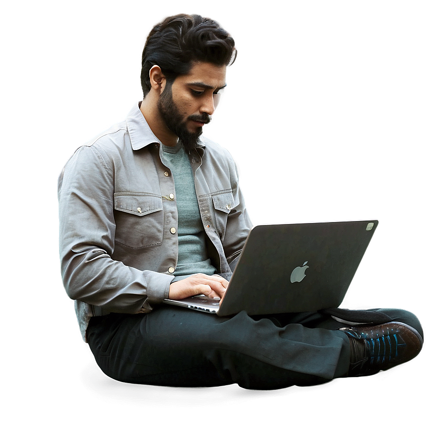 Man On Laptop Png Xvn PNG Image