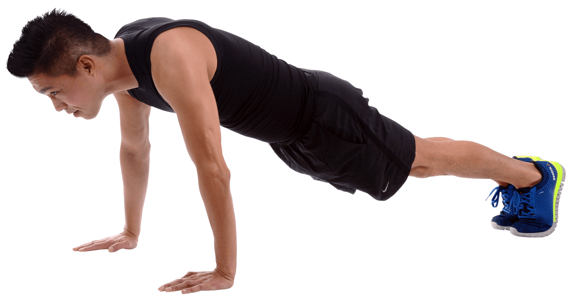 Man Performing Push Up Exercise PNG Image