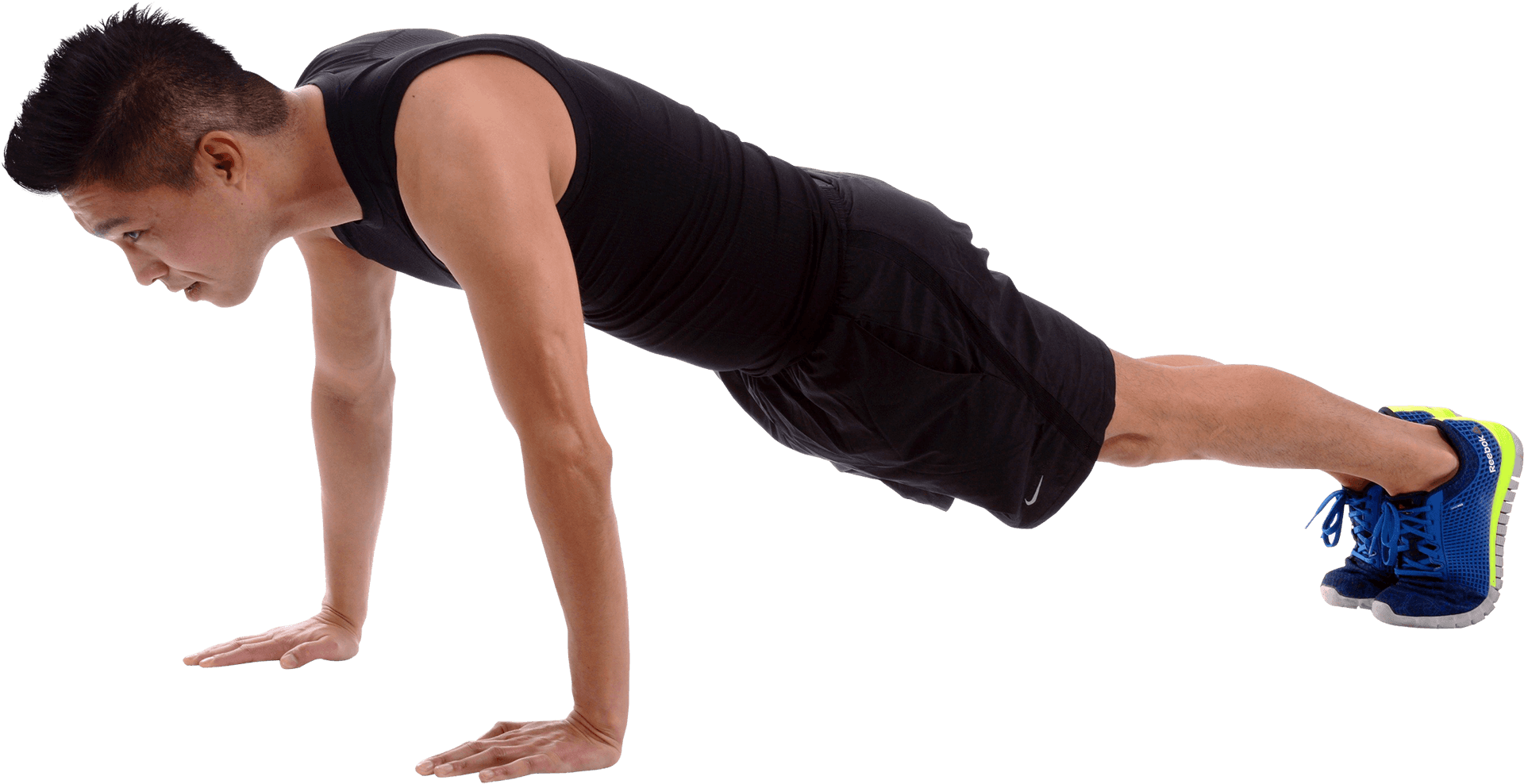 Man Performing Push Up Exercise PNG Image