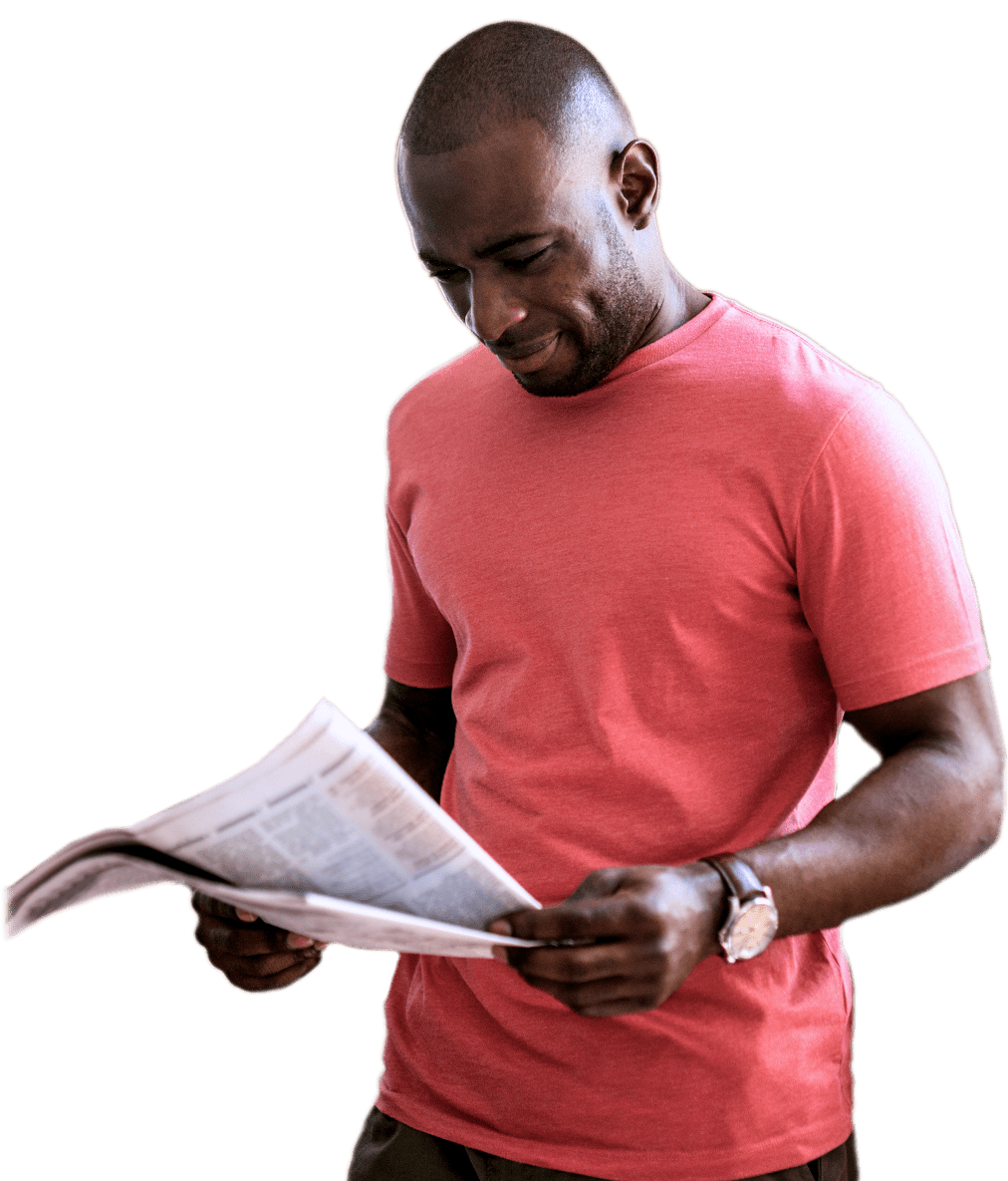 Man Reading Newspaper PNG Image