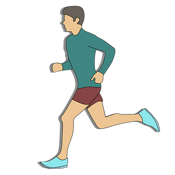 Man Running Cartoon Illustration PNG Image