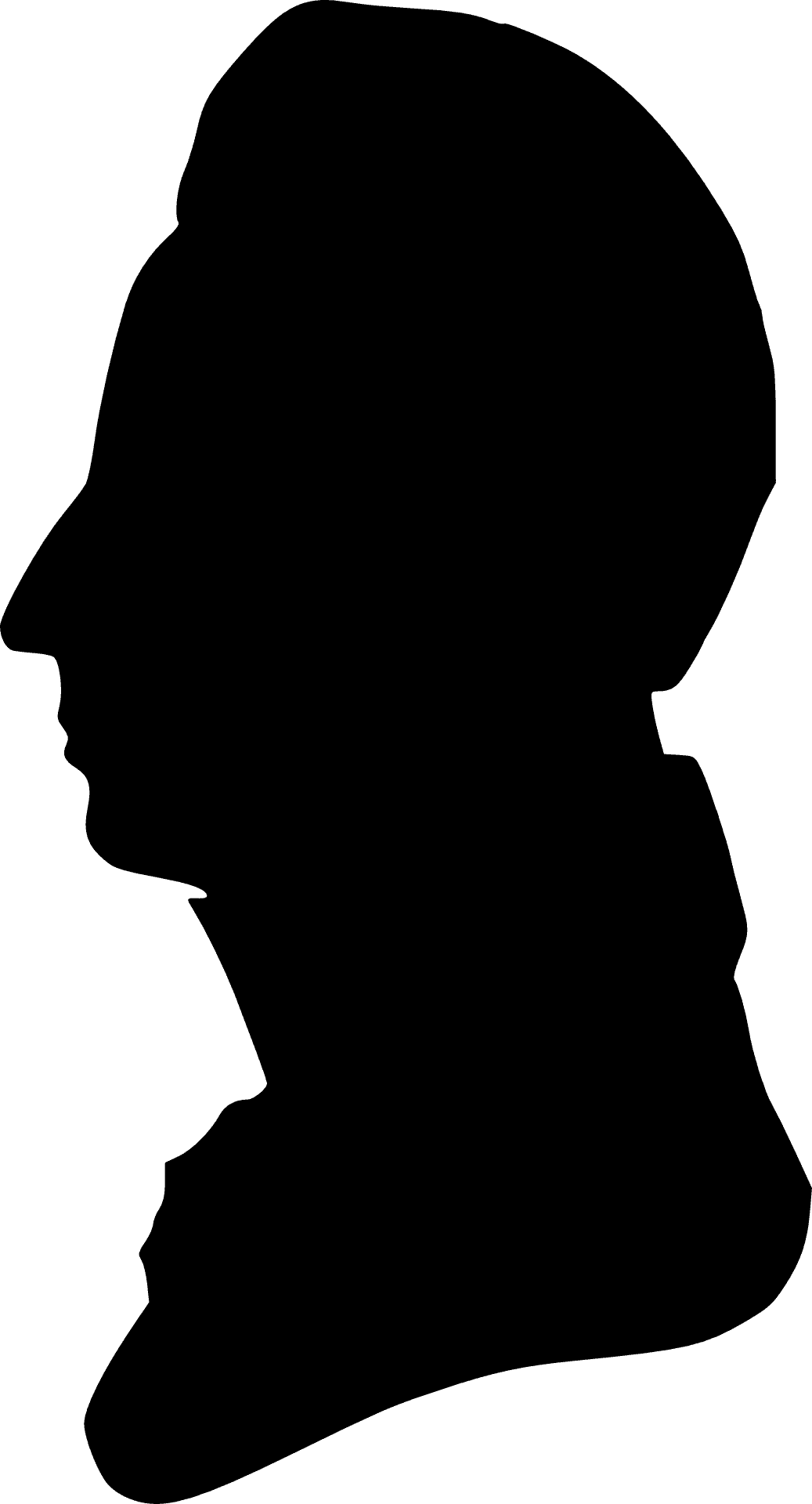 Man Silhouette Profile View PNG Image