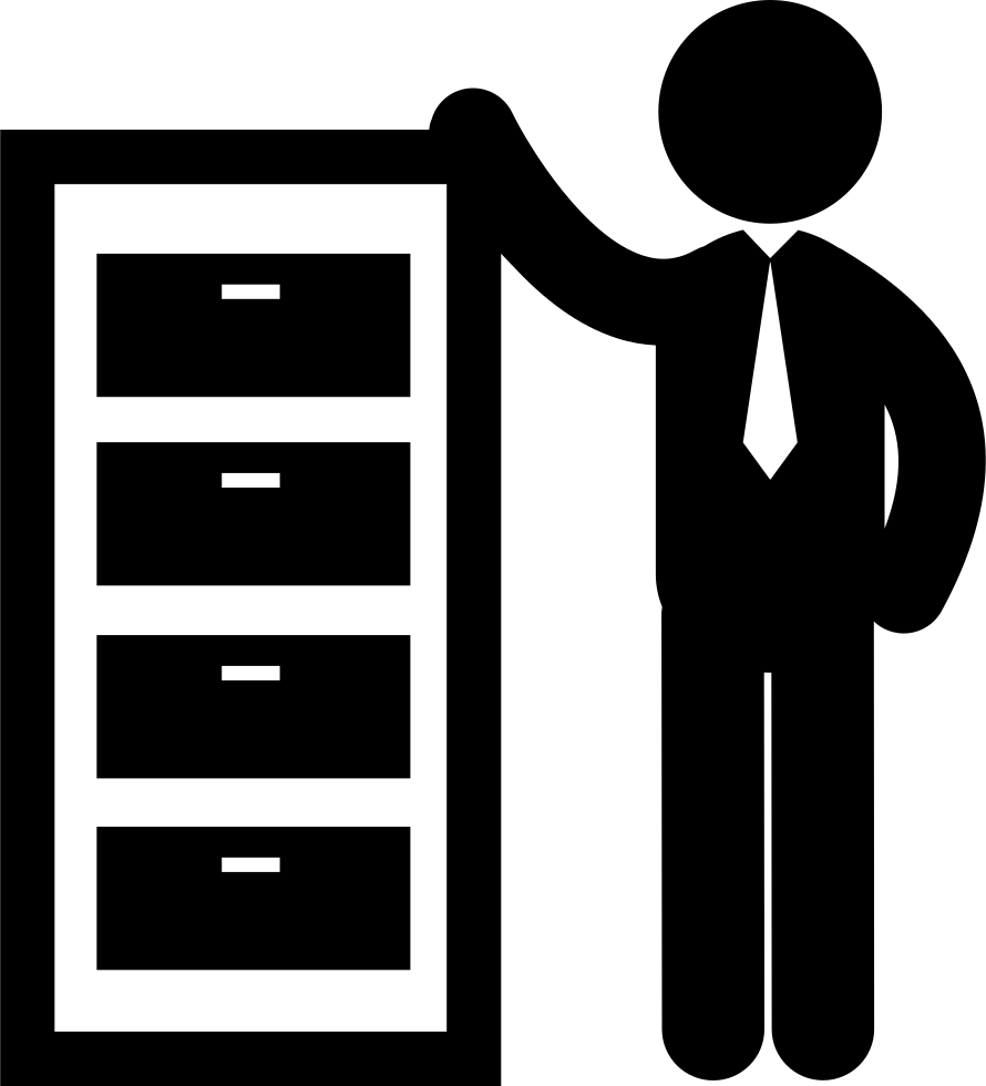 Man Silhouettewith File Cabinet PNG Image