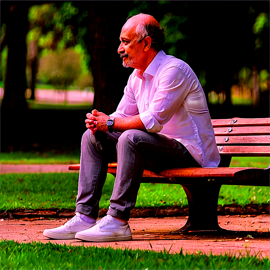 Man Sitting In Park Png 06122024 PNG Image