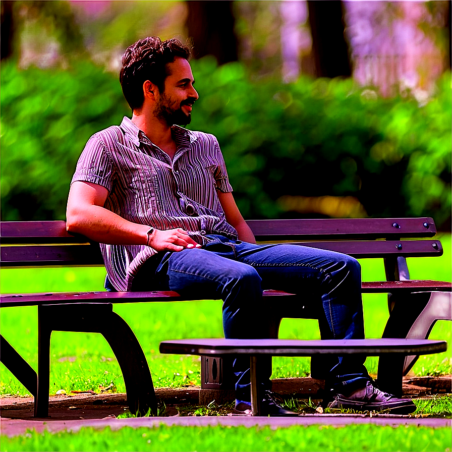 Man Sitting In Park Png 34 PNG Image