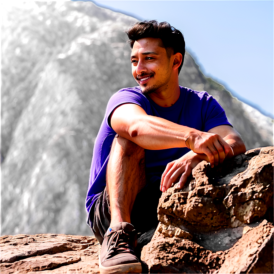 Man Sitting On Cliff Png Ckr57 PNG Image