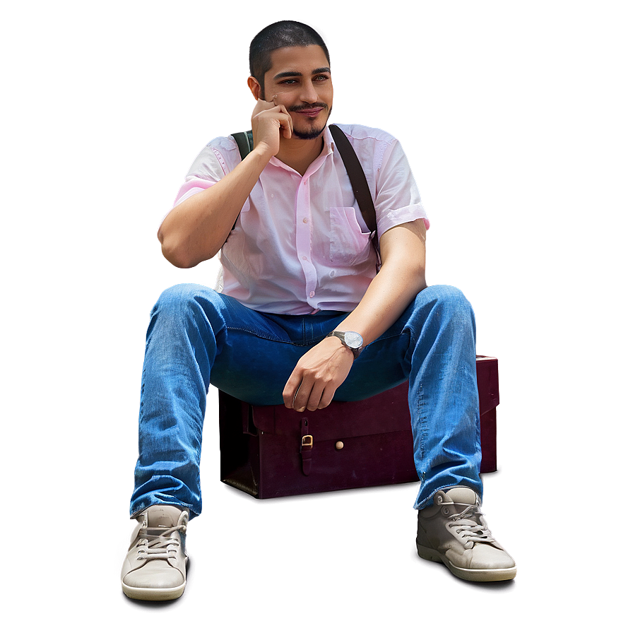 Man Sitting On Floor Png Qle PNG Image