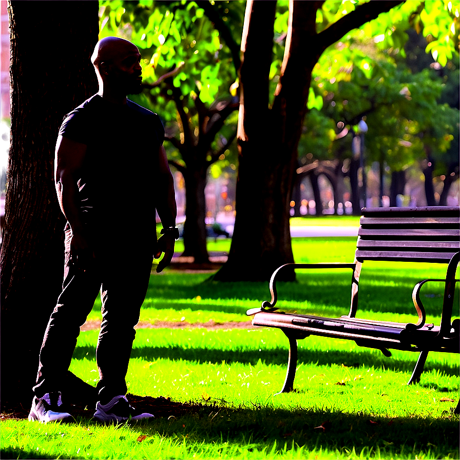 Man Standing In Park Png Kar PNG Image