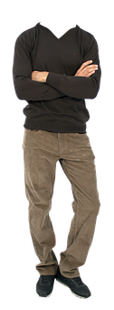 Man With Arms Crossed Standing PNG Image