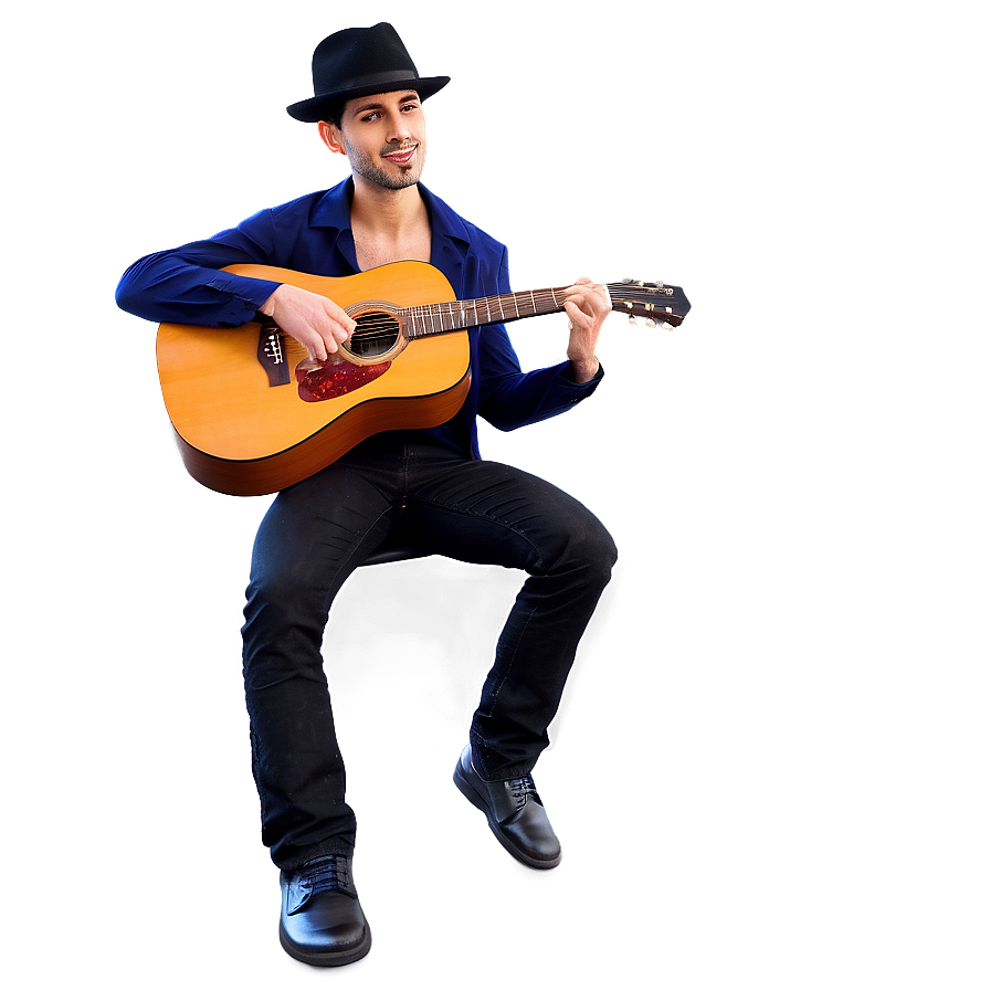 Man With Guitar Png Xkf PNG Image