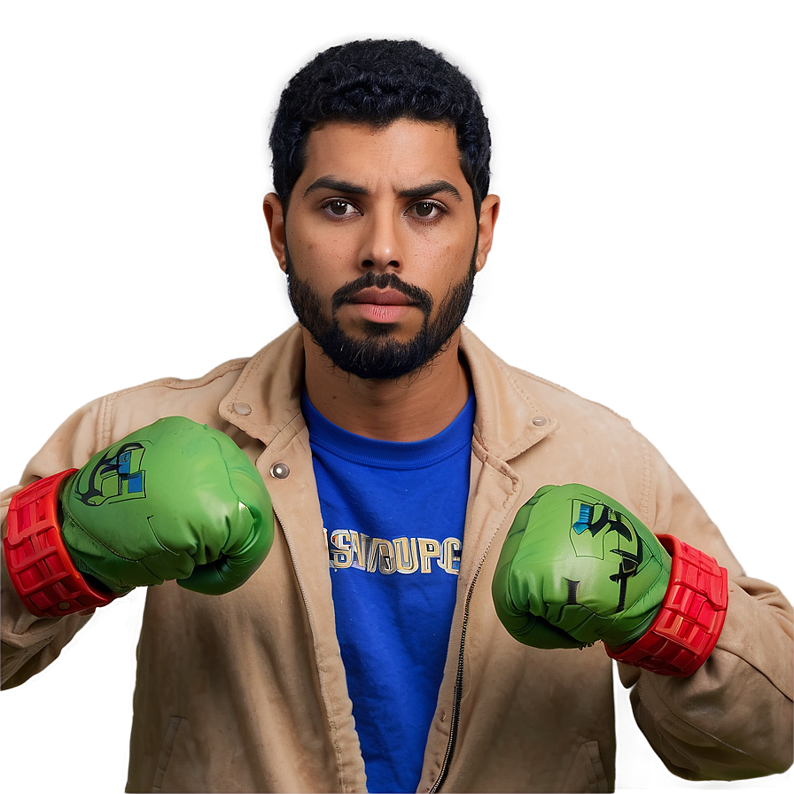 Man_with_ Hulk_ Hands_ Boxing_ Gloves PNG Image