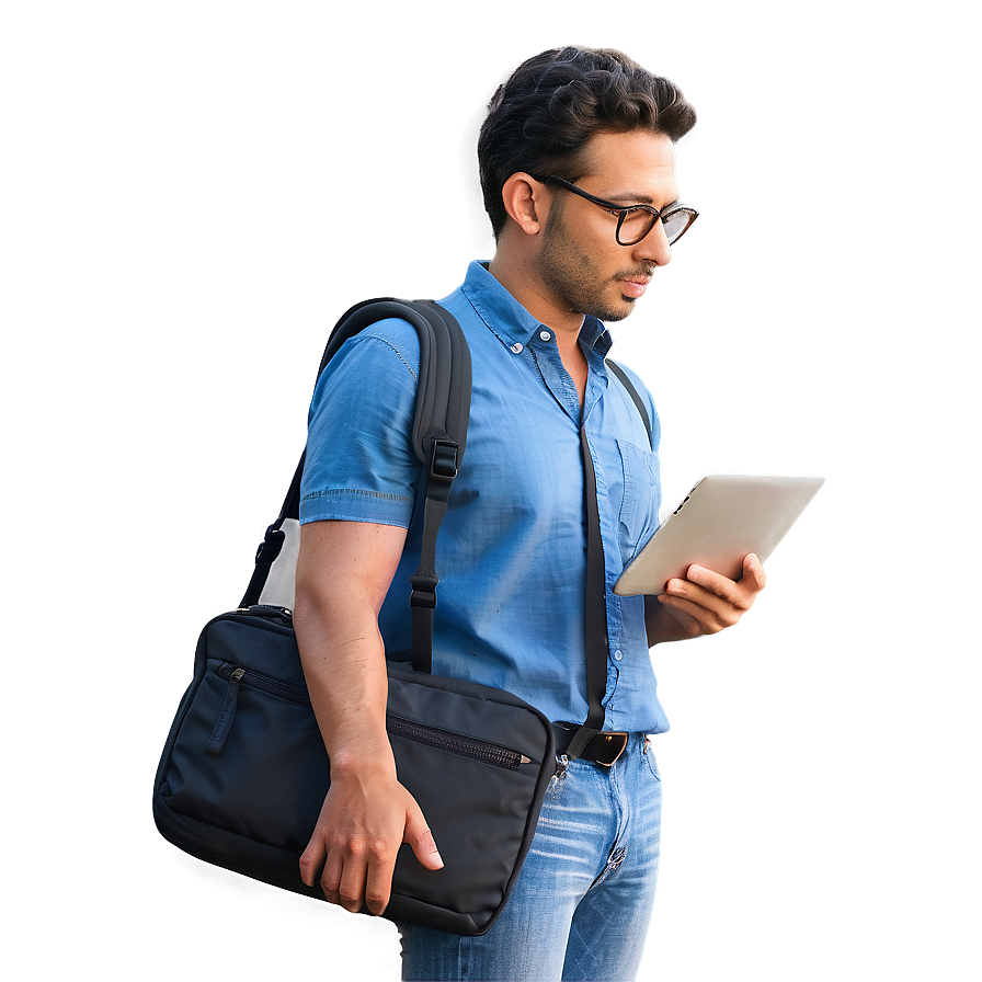 Man With Laptop Bag Png 27 PNG Image