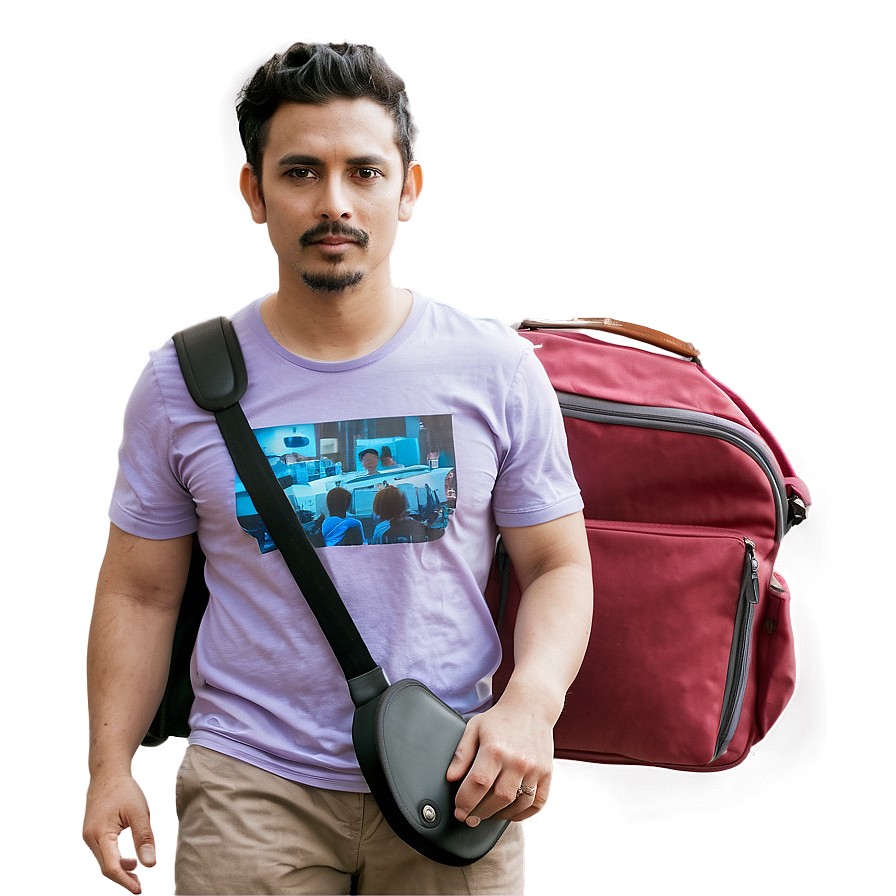 Man With Laptop Bag Png Loe44 PNG Image