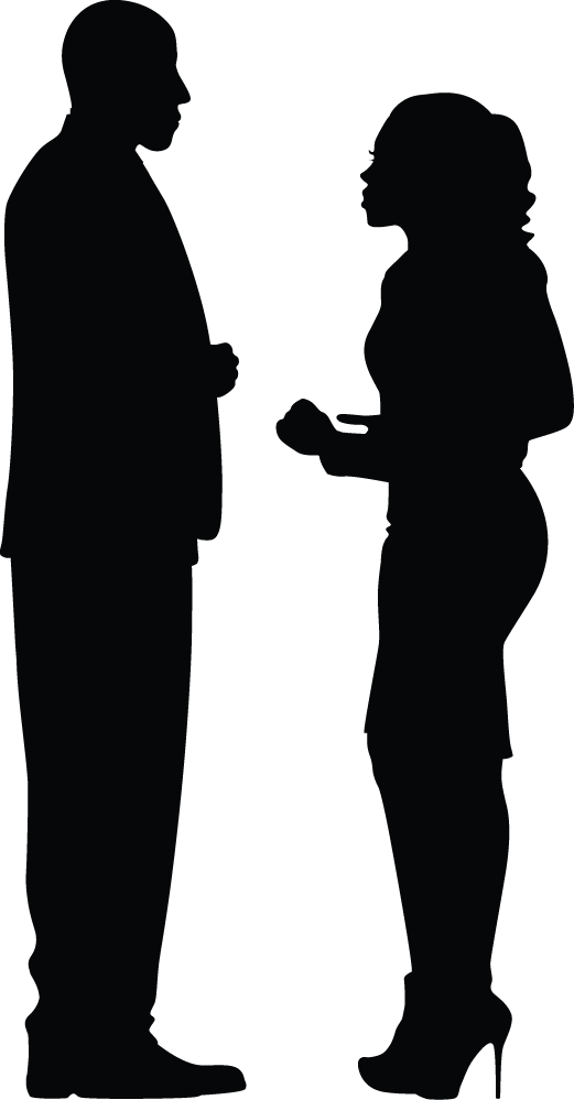 Manand Woman Conversation Silhouette PNG Image