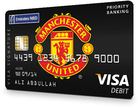 Manchester United Emirates N B D Visa Debit Card PNG Image