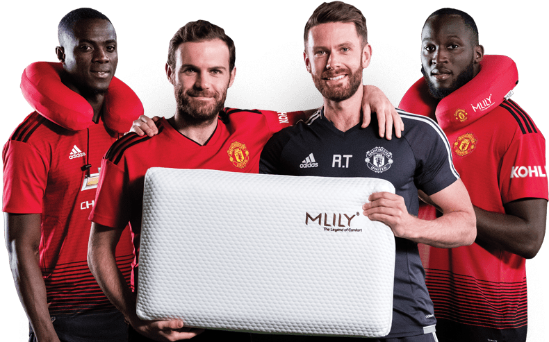 Manchester United Players Promoting Product PNG Image