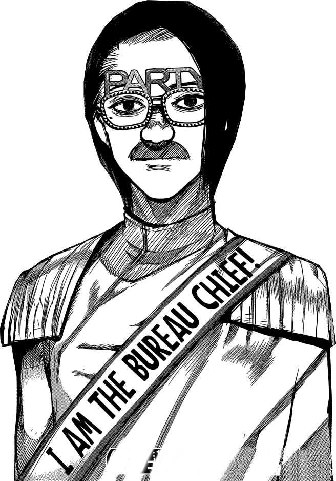 Manga Style Bureau Chief Illustration PNG Image