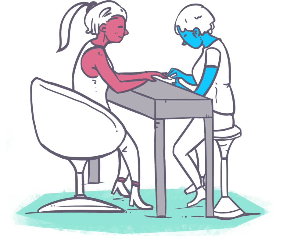 Manicure Session Cartoon Illustration PNG Image