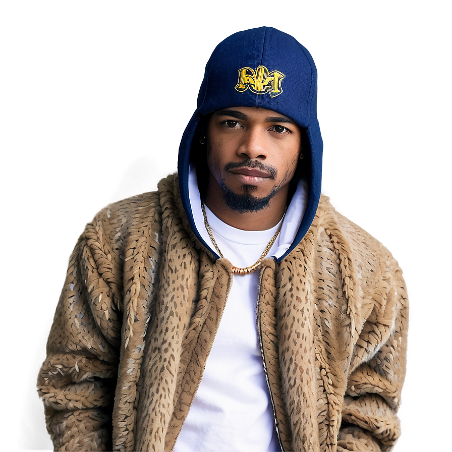 Manin Blue Hatand Brown Coat PNG Image