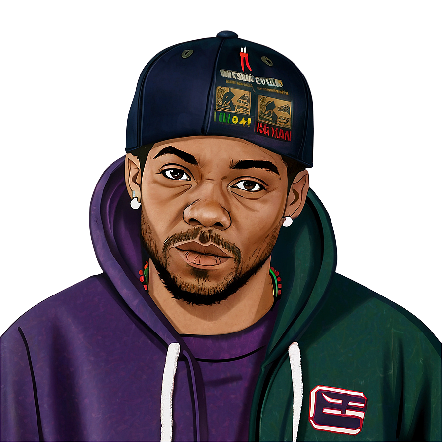 Manin Purple Hoodieand Baseball Cap PNG Image