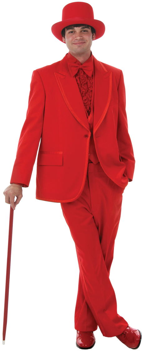 Manin Red Suitand Hat PNG Image