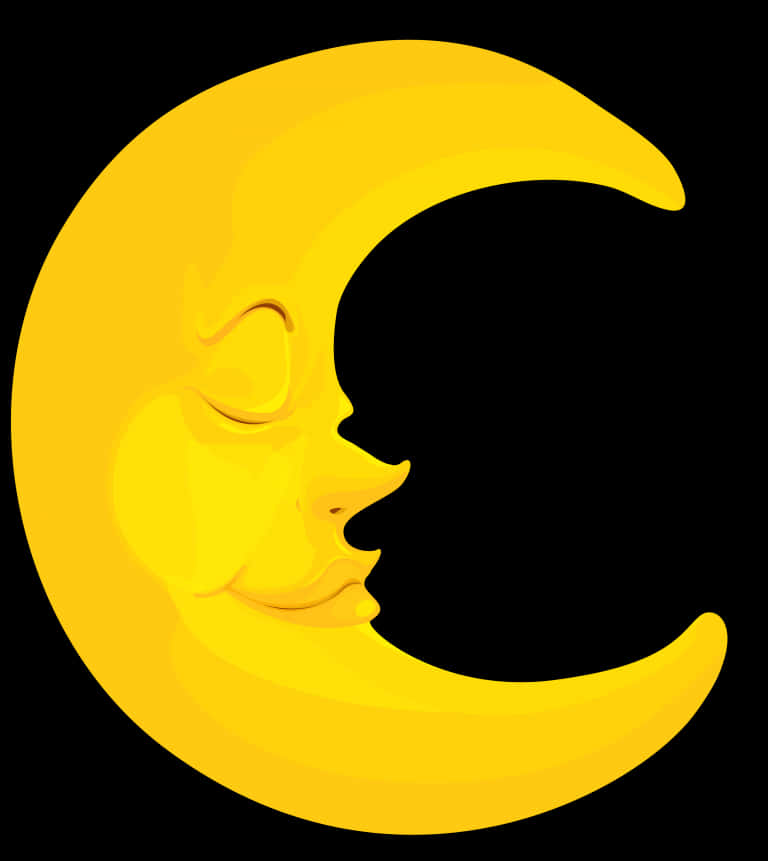 Maninthe Moon Crescent Design PNG Image