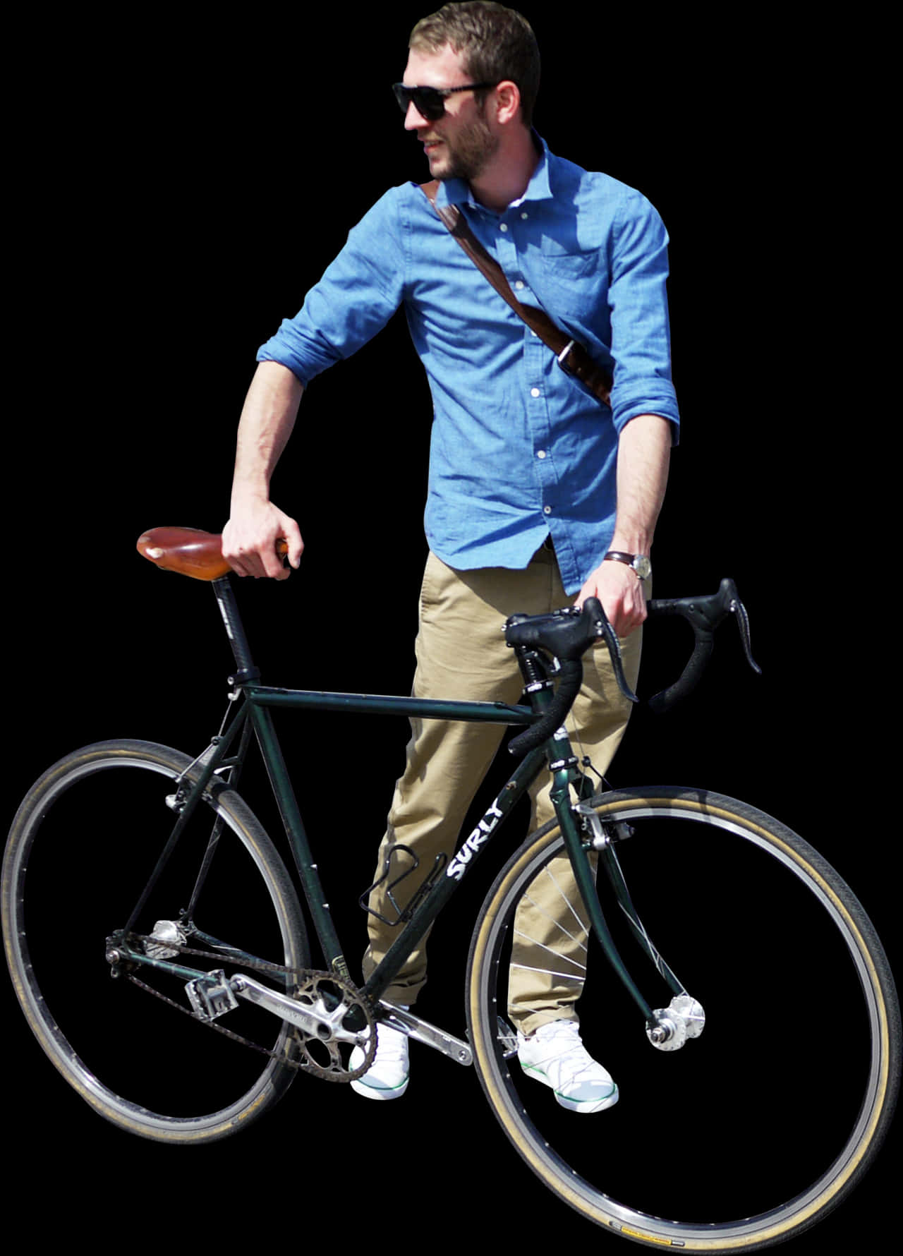 Manwith Bikeon Black Background.jpg PNG Image