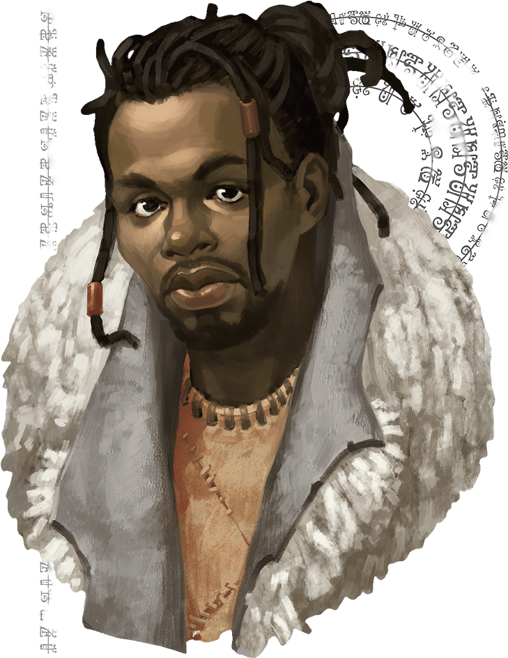 Manwith Dreadlocks Artwork PNG Image