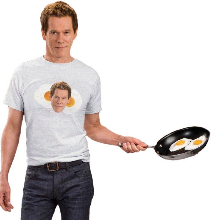 Manwith Egg Bacon Shirtand Frying Pan PNG Image