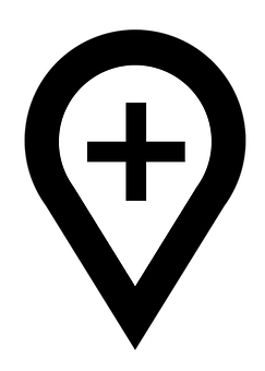 Map Pin Location Iconwith Cross PNG Image