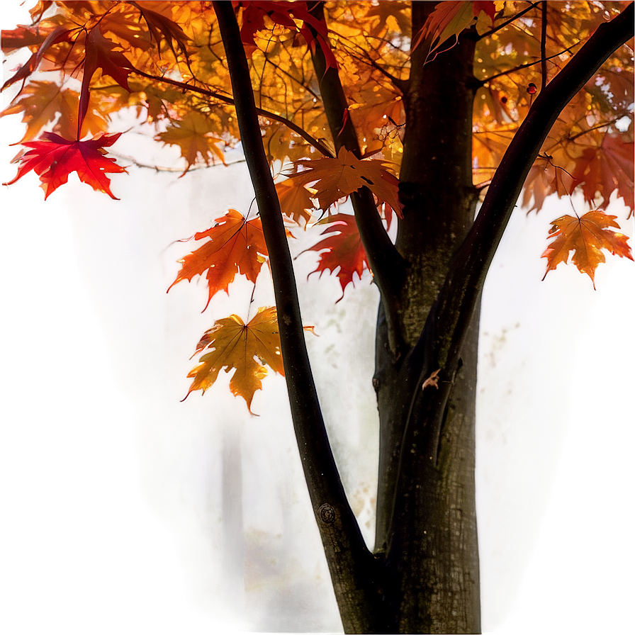 Maple Tree In Foggy Morning Png Nyc21 PNG Image