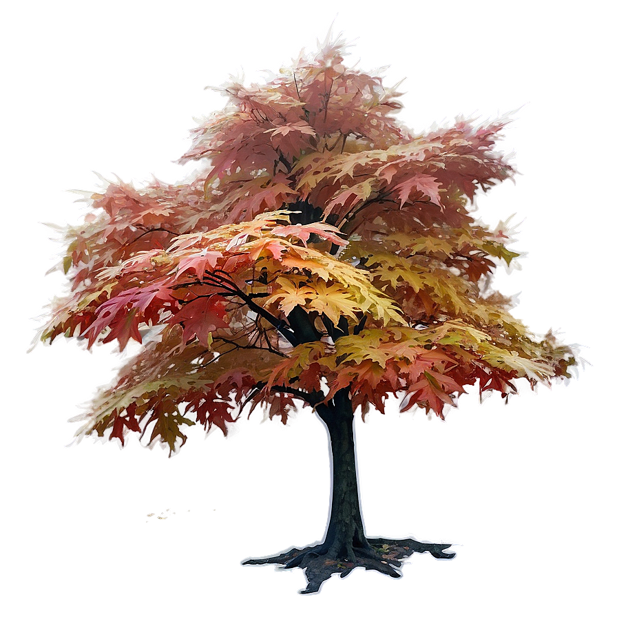 Maple Tree In Foggy Morning Png Tbm PNG Image