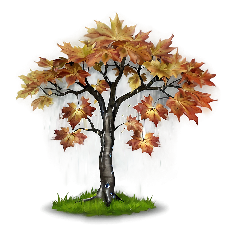 Maple Tree In Rainy Weather Png Uba PNG Image