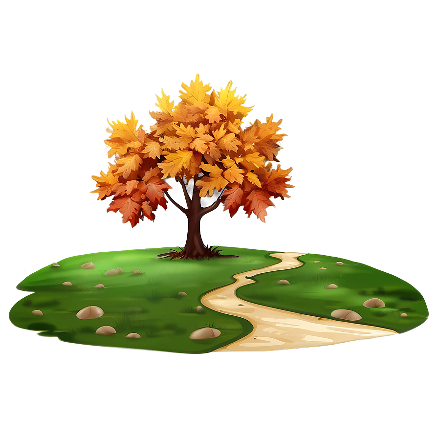 Maple Tree Pathway Scenery Png Jsa PNG Image