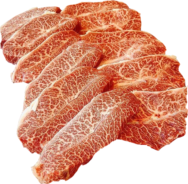 Marbled Raw Steak Slices PNG Image