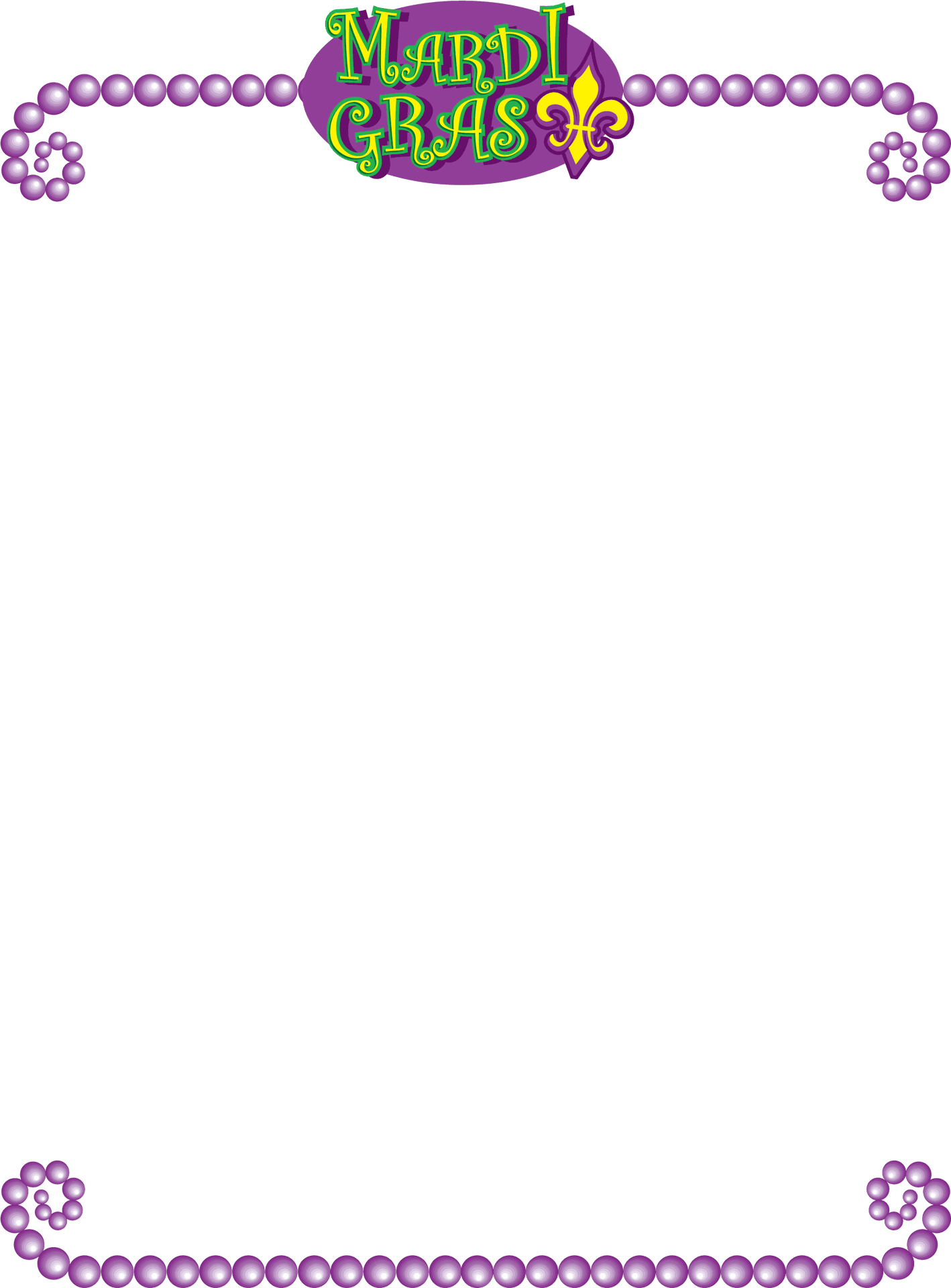 Mardi Gras Stationery Template PNG Image