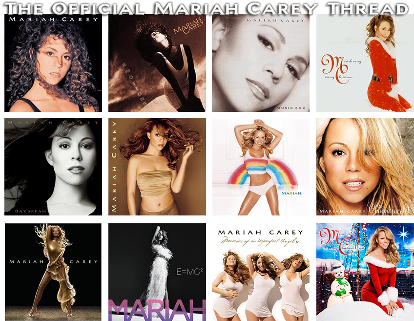 Mariah Carey Album Covers Collage PNG Image