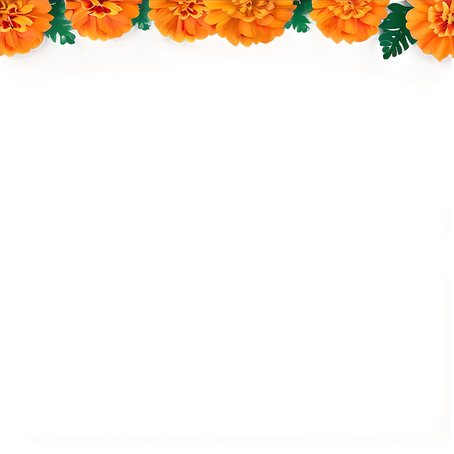 Marigold Floral Border Png Tvl56 PNG Image